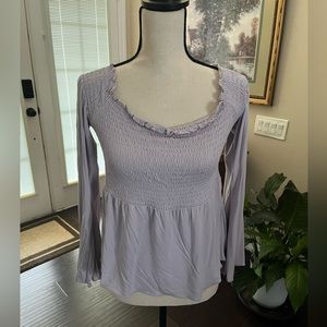 Beautiful off the shoulder peasant blouse with bell sleeves
